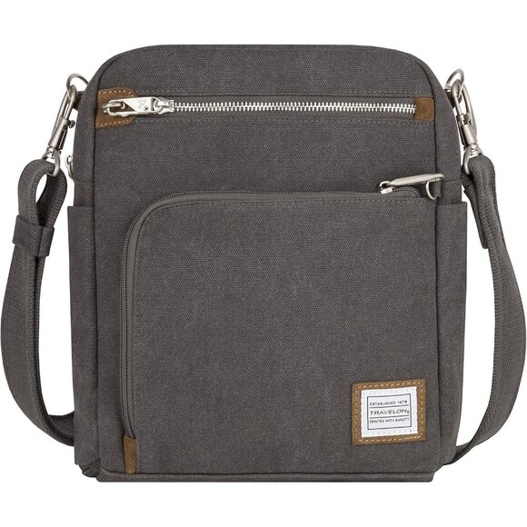 Heritage Tour Bag Cotton Canvas Suede Anti-Theft RFID Pockets Unisex - Picture 1 of 10